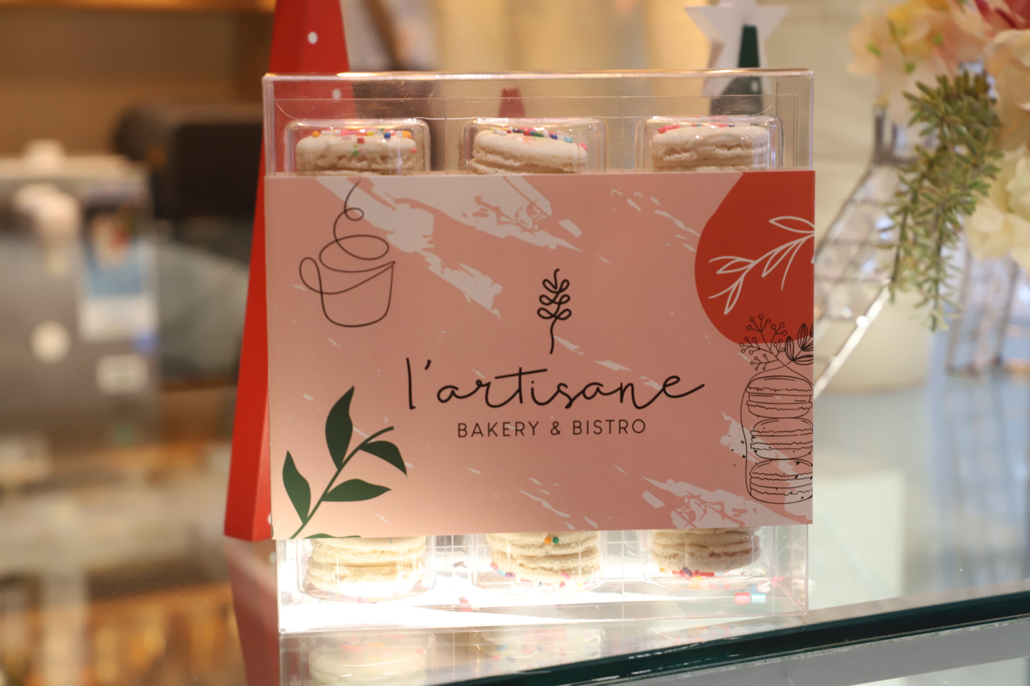 Beautifully packaged vegan macaron gift boxes, featuring assorted gluten-free flavors. Perfect for celebrations, gifting, or personal treats.