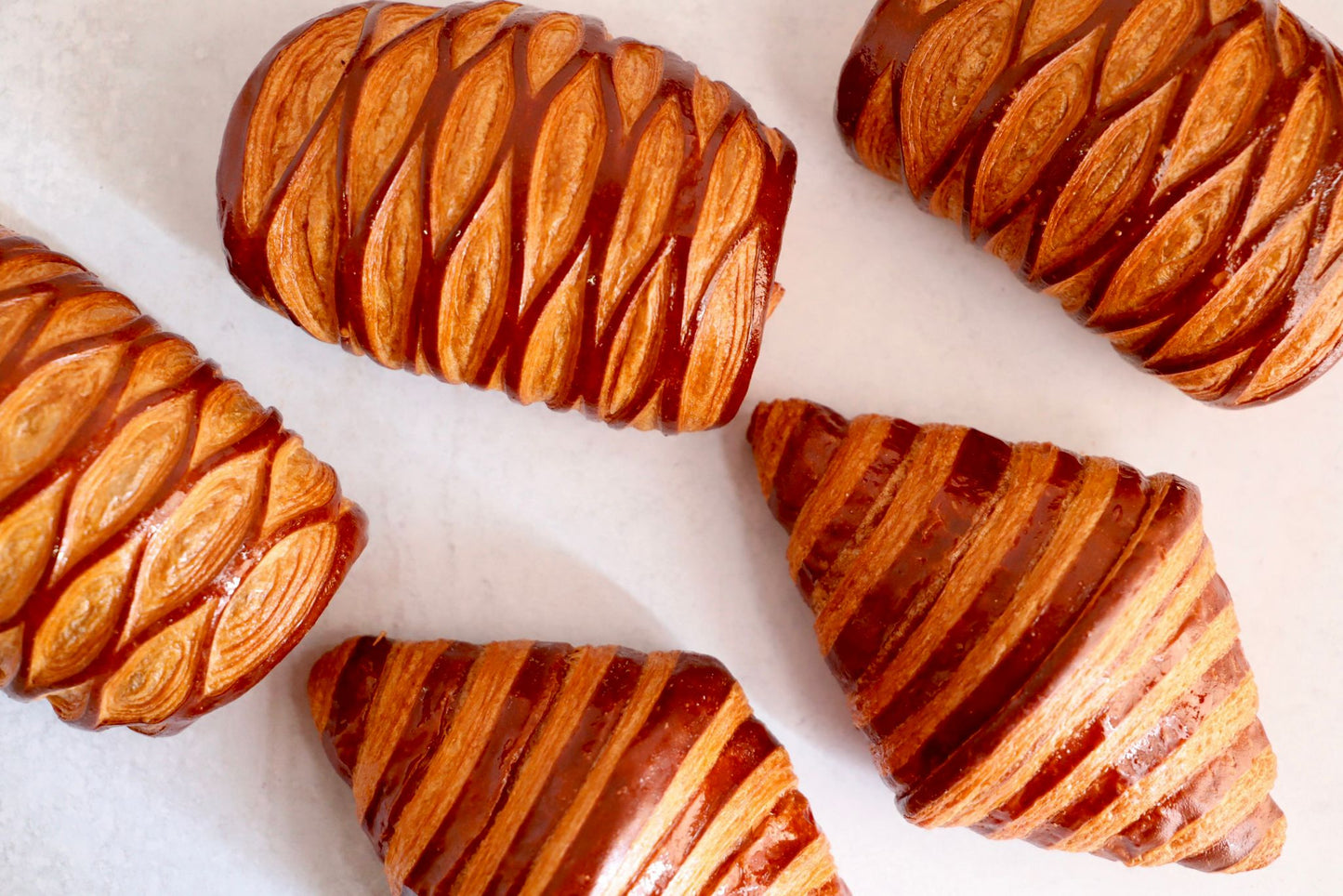Vegan (Plant-based) Croissant: 3 Pain Au Chocolat and 2 Nocciolata Croissants from L'Artisane Creative Bakery, The Best Croissant in Miami